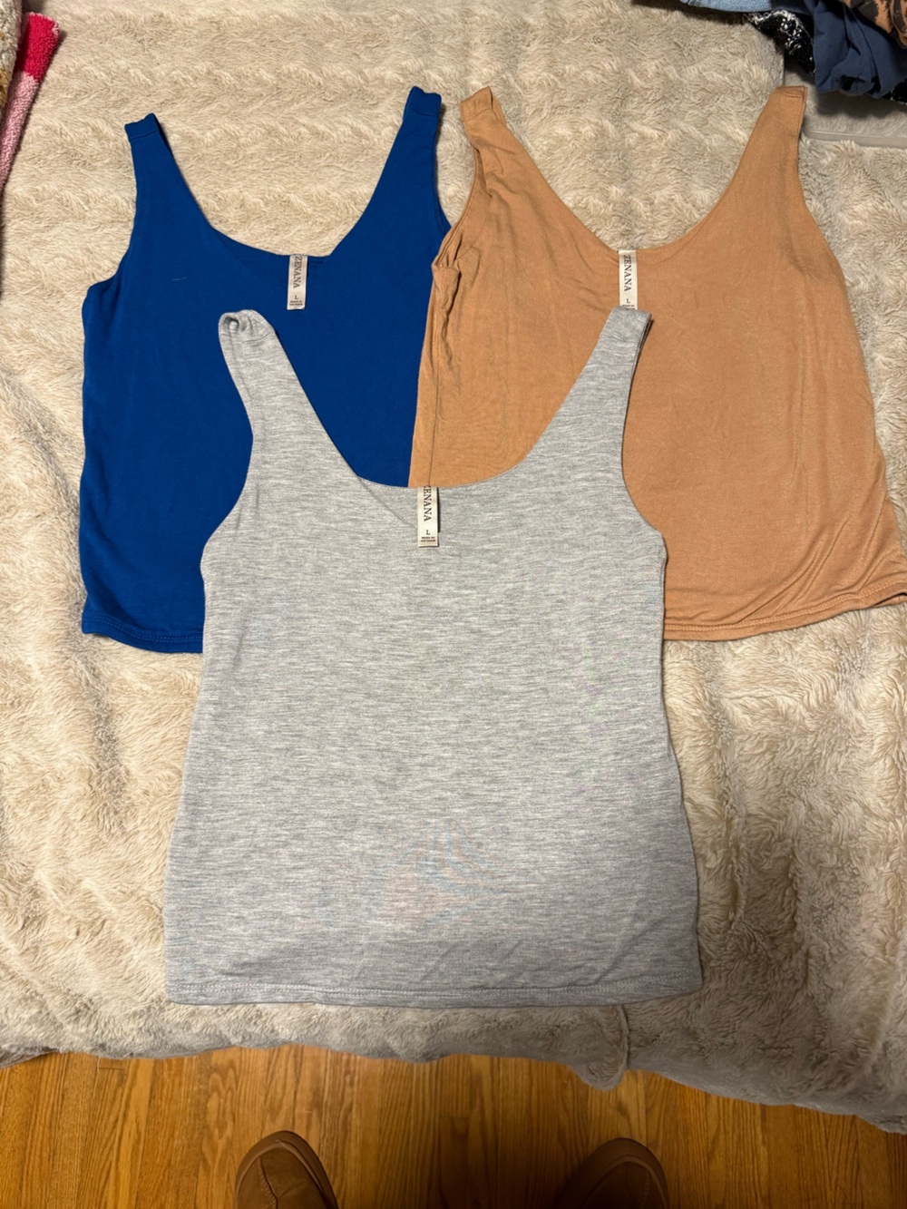 Zenana Outfitters women’s Tank Tops - Blue, Gray, Tan